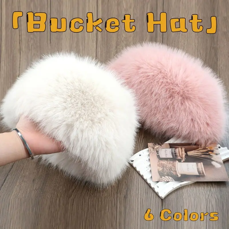 Fashion Hat Women's Winter Snow Ski Cap Female Faux Fox Fur Thick Warm Winter Hat Windproof Russian Hat Mink Fisherman's Hat