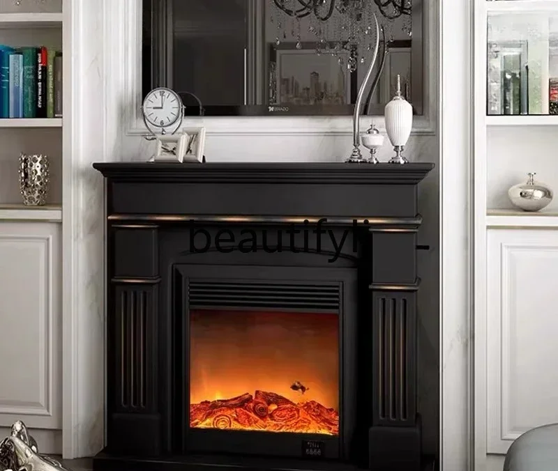 X S132 Украшение камина из цельного дерева, прихожая, входной шкаф, современный простой светильник, роскошный винтажный фон, настенный шкаф