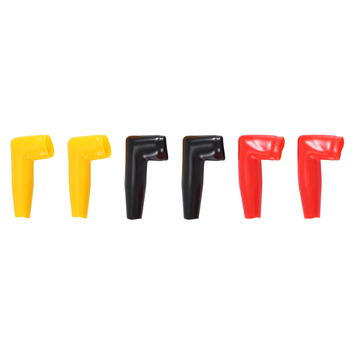 6pc Electric Guard Motor Winch Cable Terminal Boot Rubber Cover Black+Red+Yellow