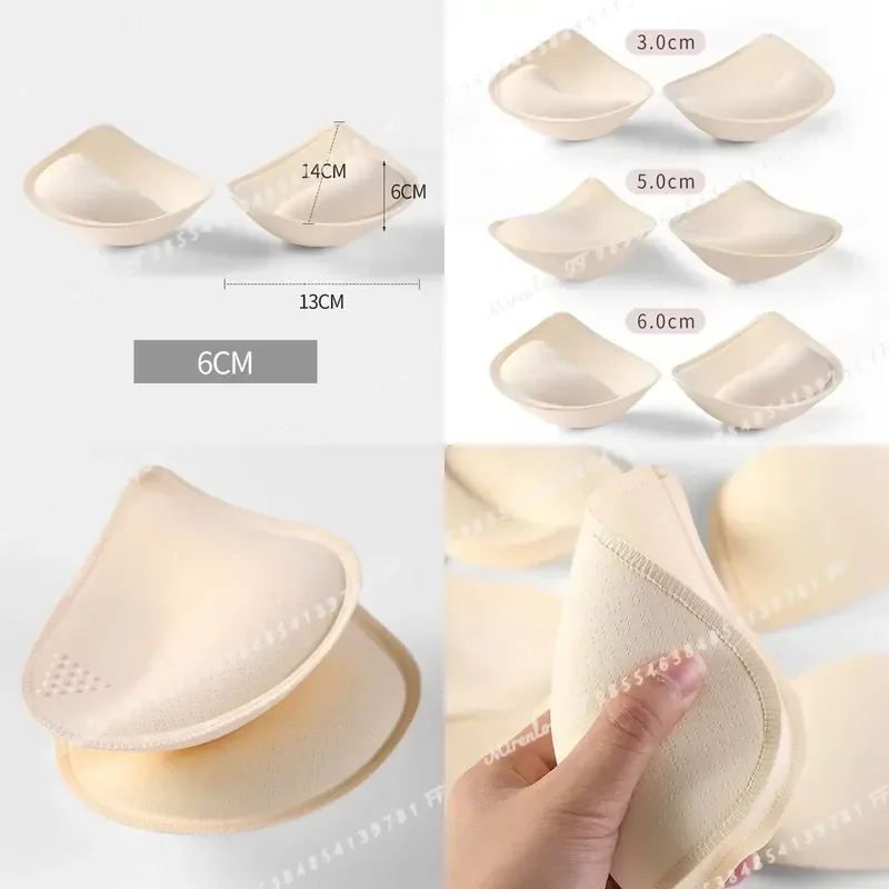 5 6cm Thick Push Up Bra Pads Inserts Women Underwear Breast Lift Breathable Sponge Padded Bra Pad Lining Swimsuit Bra Insert