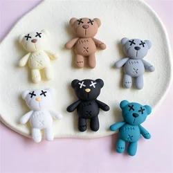 10Pcs Cute Cartoon Bear Flatback Resin Cabochon Scrapbook Kawaii DIY Embellishments Accessories Phone Case Water Cup Patch Decor