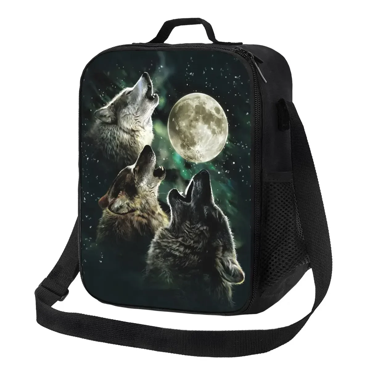 Three Wolf Moon By Antonia Neshev DecalGirl bolsas de almuerzo aisladas para niños, fiambrera térmica portátil, Enfriador de alimentos para niños, escuela