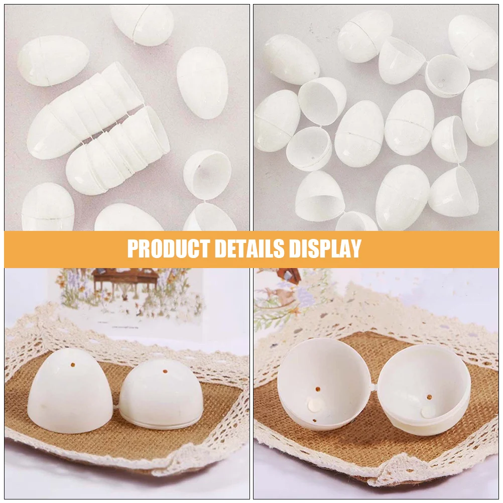 30 Pcs Easter Eggs DIY Craft Painting Decorative Artificial Chicken Plastic Party Favors Fake