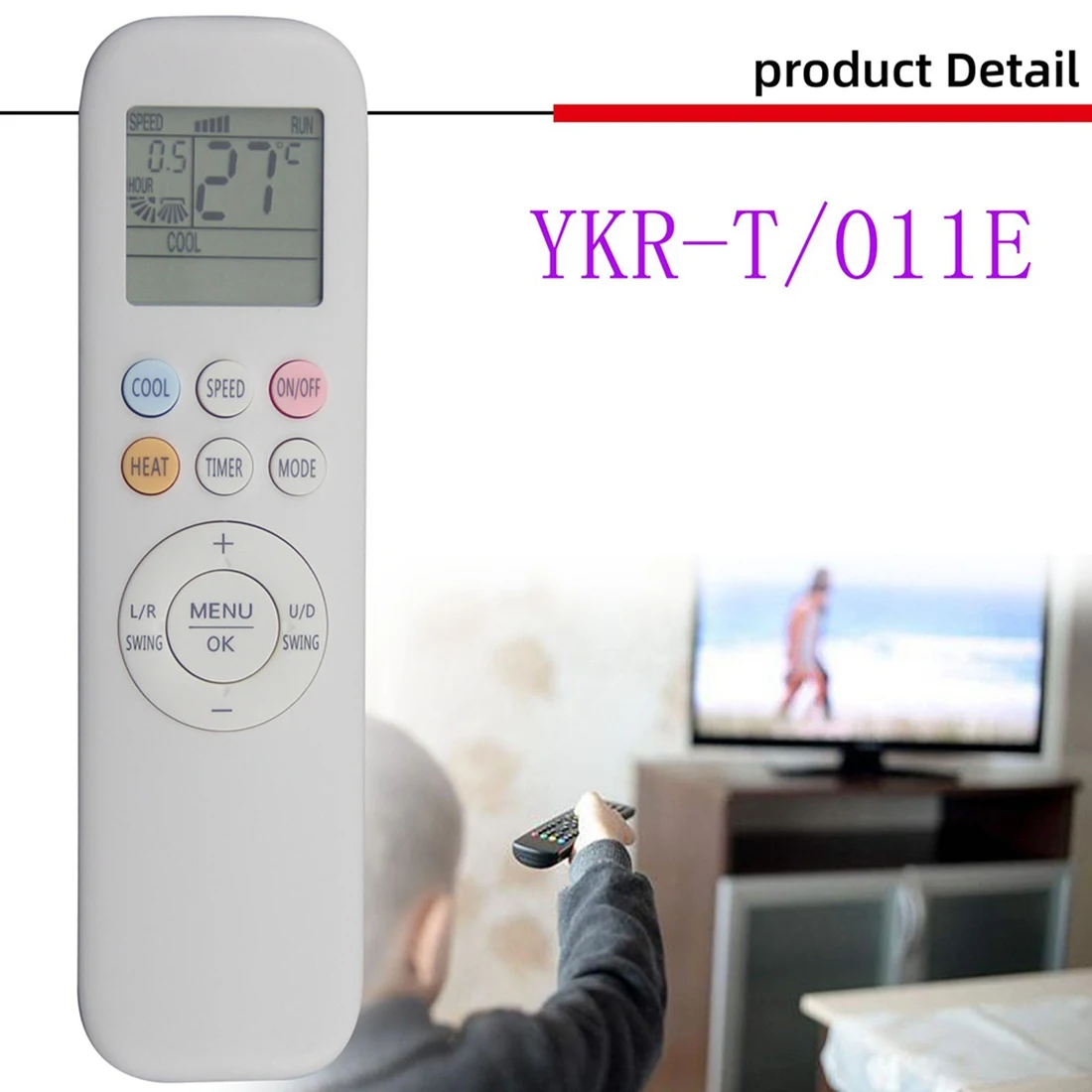 Mando a distancia YKR-T/011E, repuesto para aire acondicionado, AUX, blanco, nuevo