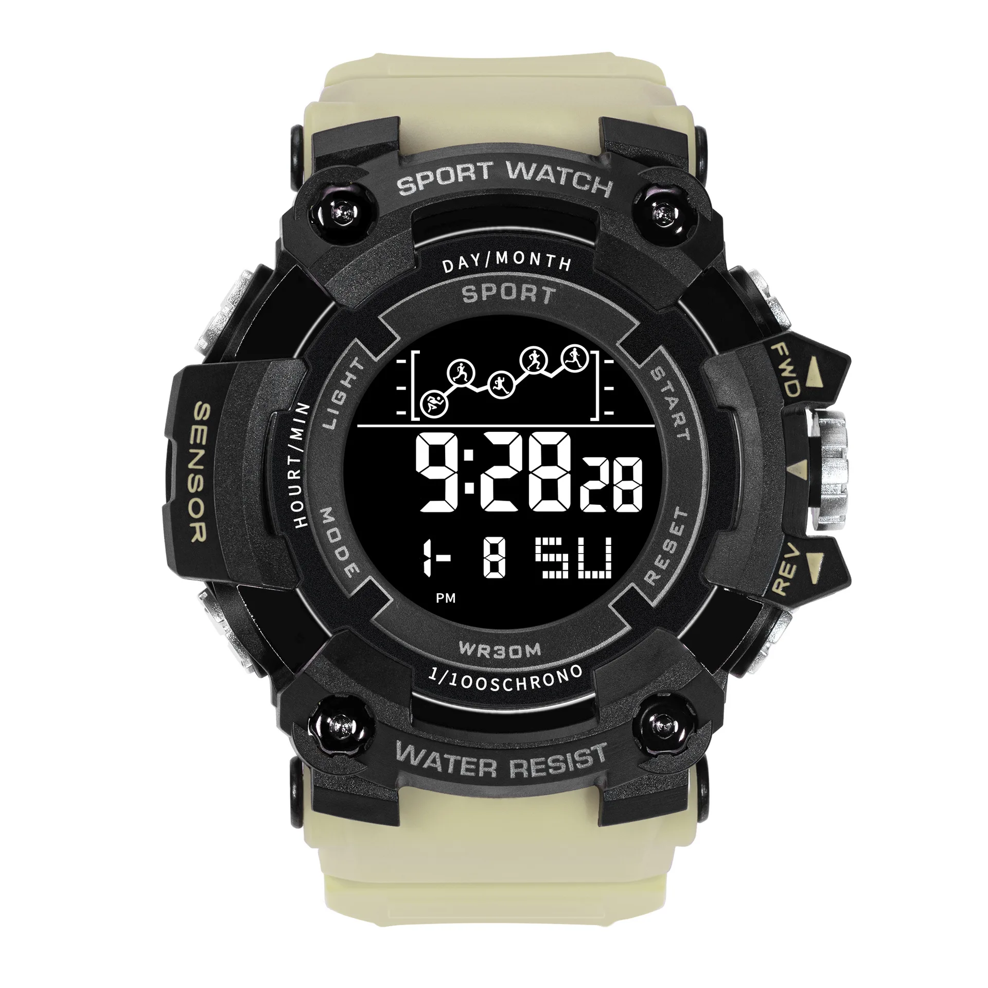 UTHAI CQ275 повседневные и модные мужские часы с календарем, водонепроницаемые электронные часы с большим циферблатом, подарок, часы для мужчин