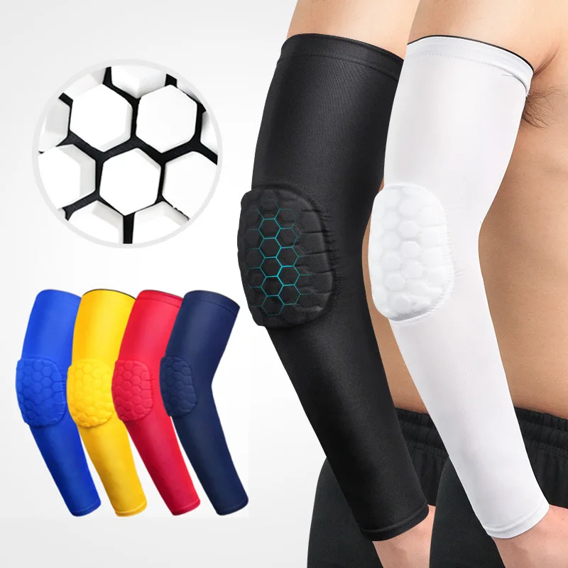 New Basketball Soccer Honeycomb Anti-collision Protection Elbow Outdoor Tennis Badminton Long Sports Protective Gear
