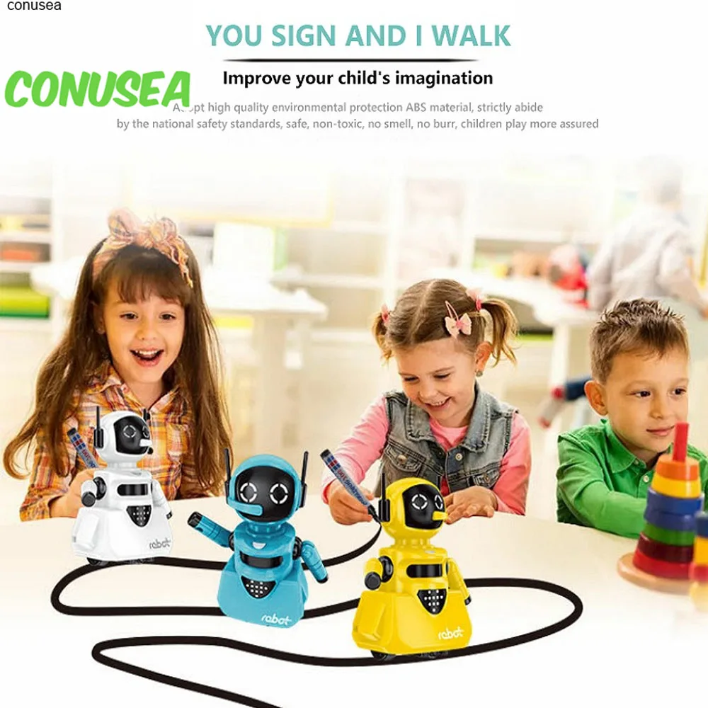 Creative Original Inductive Electric Robot Car Line Follower Pen Toy Follow Any Line You Draw Xmas Gifts Educational Toy
