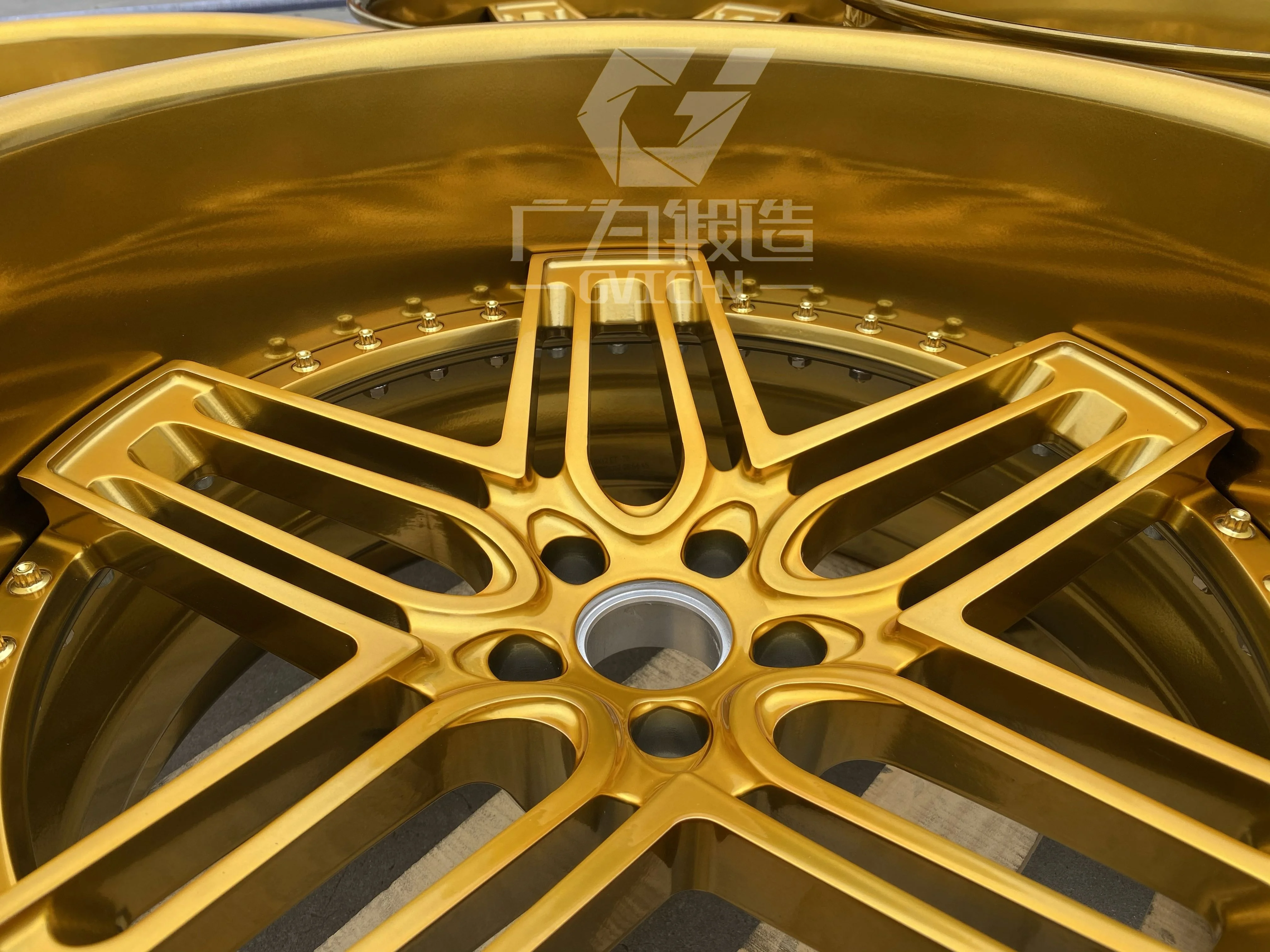 2 Piece Golden Gloss Rim Aluminum Alloy Forged Wheels 16 17 18 19 20 21 22 23 24 Inch 5x112 5x114.3 5x120
