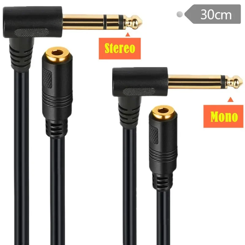 

6.35 Mono/Stereo Duo Male To 3.5mm Female Audio Cable for AUX Guitar Amplifier Headphones