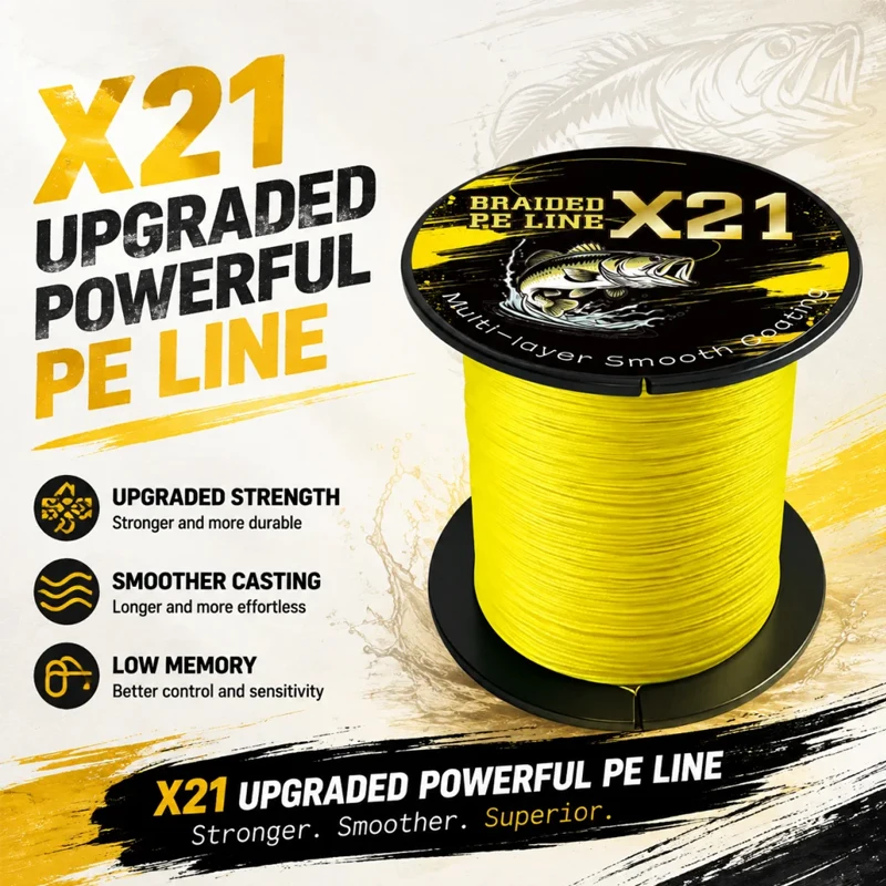 21Strands Braid Fishing Line X21 Multifilament 300/500/1000M Saltwater FreshwaterCarp Fishing Smooth Braided Wire Pe Line