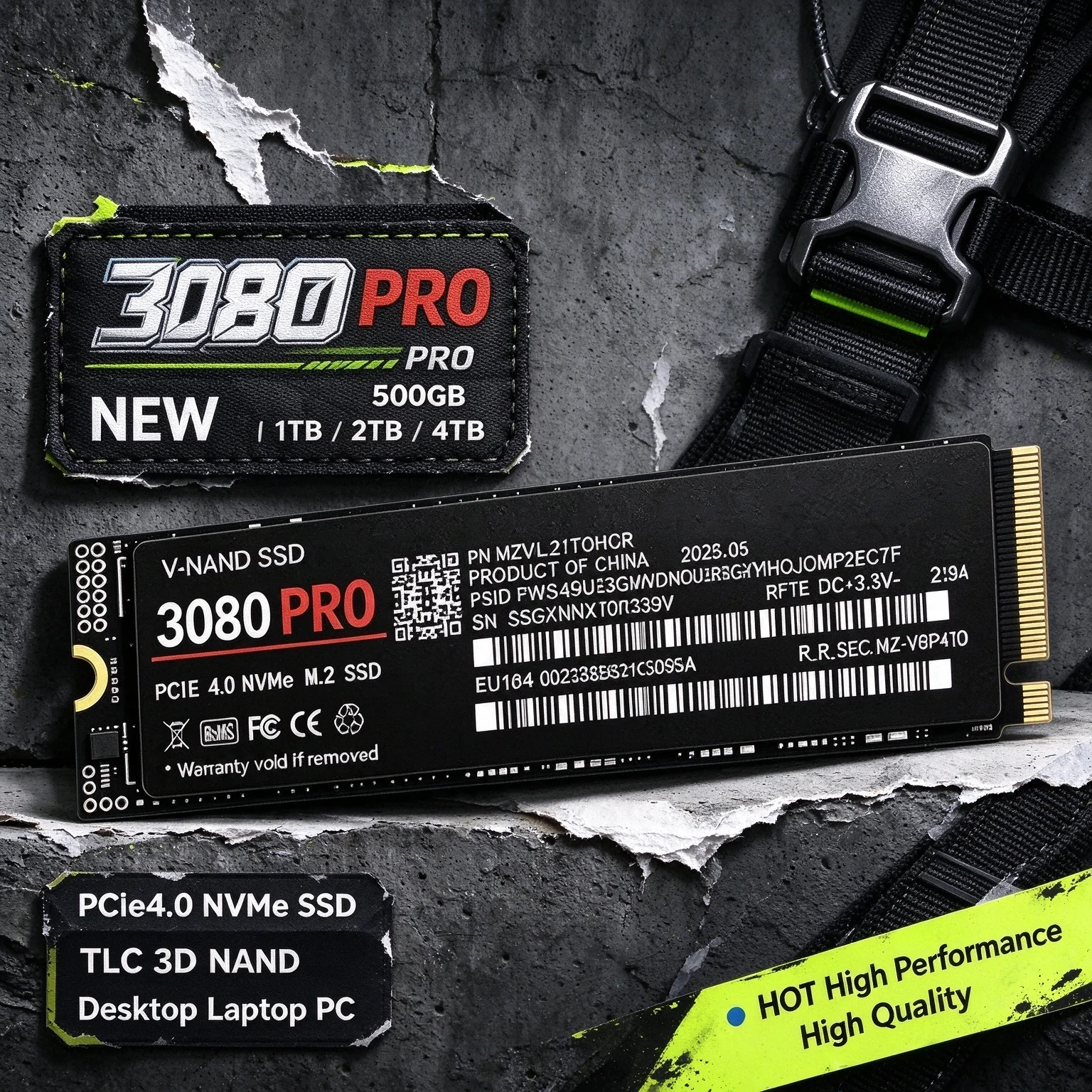 2026 New 3080PRO M.2 NVMe SSD PCIe 4.0 X4 7300MBs TLC 3D NAND 2280 Internal Drive 500GB to 4TB for PS5 PC Laptop Low Power