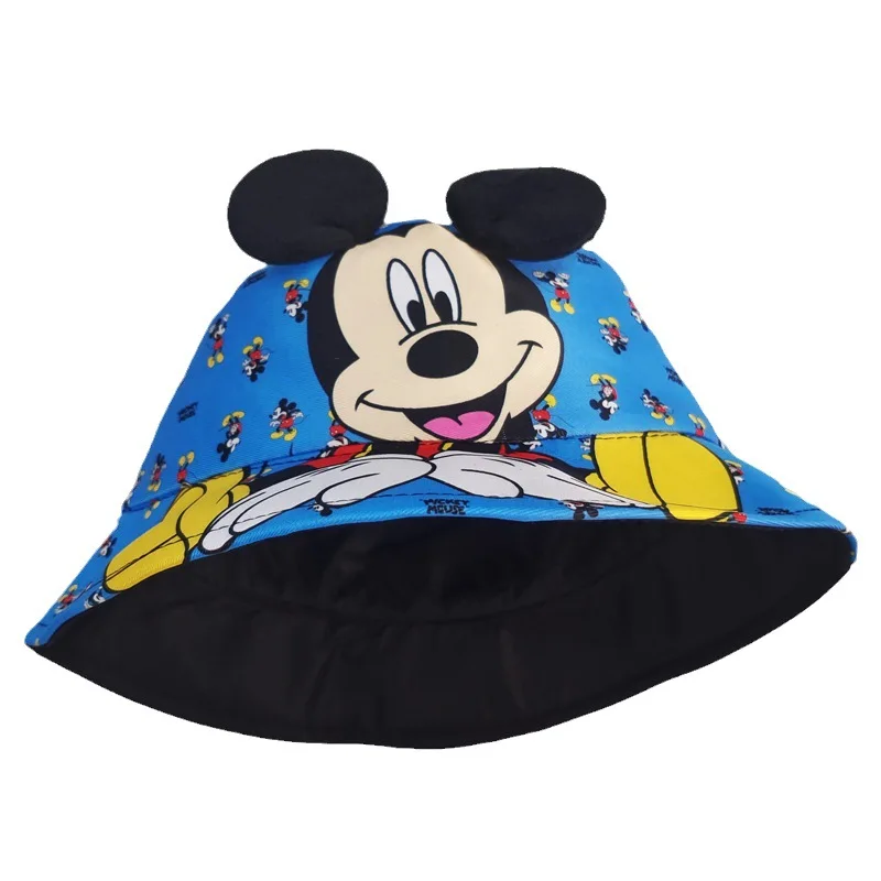 Disney Mickey Mouse Minnie Mouse Bucket Hat Anime Cartoon Cute Boys Girls sunshade Hat Sun Protection Cap Kids Outdoor Caps