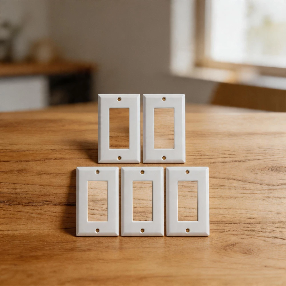 2026 Renovations Screw Fixing Outlet Covers White Paintable Socket Panels One To Four Gang Decorative Electrical Faceplates