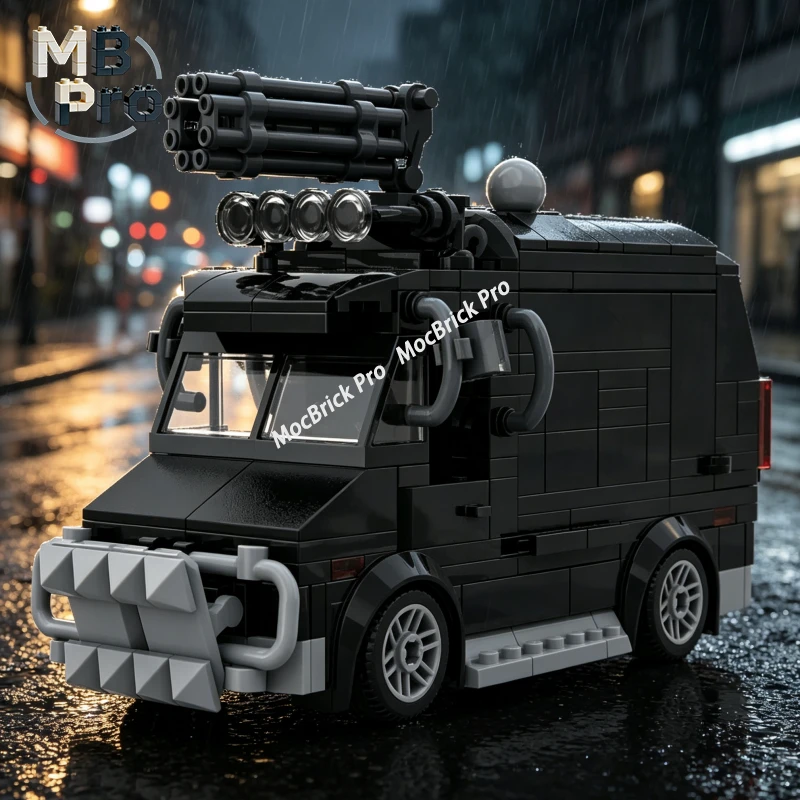 6 Wide Heavy Combat Vehicle MOC Building Blocks Realistic Armored Battle Van Brick Collectible Display