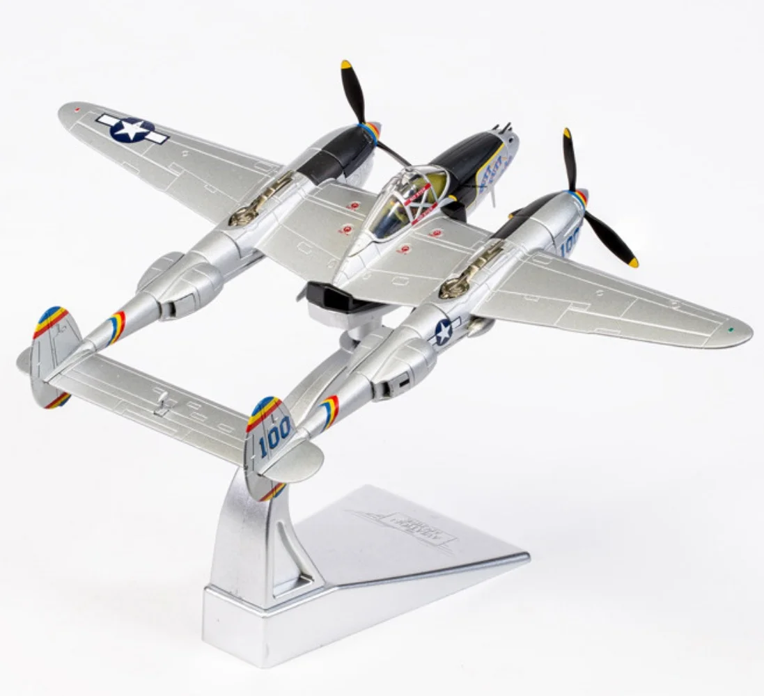 Diecast 1/72 Scale American P-38L P38 Lightning Fighter Jet Aircraft Model Alloy Finished Ornaments For Military Collection Gift