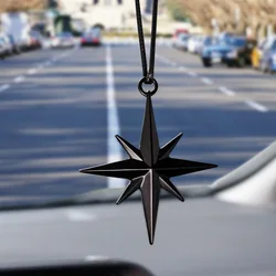 Car Ornament Metal Compass Guide Star Ins Lover Rearview Mirror Hanging Pendant Creativity Zinc Alloy Sanskrit Chain Decoration