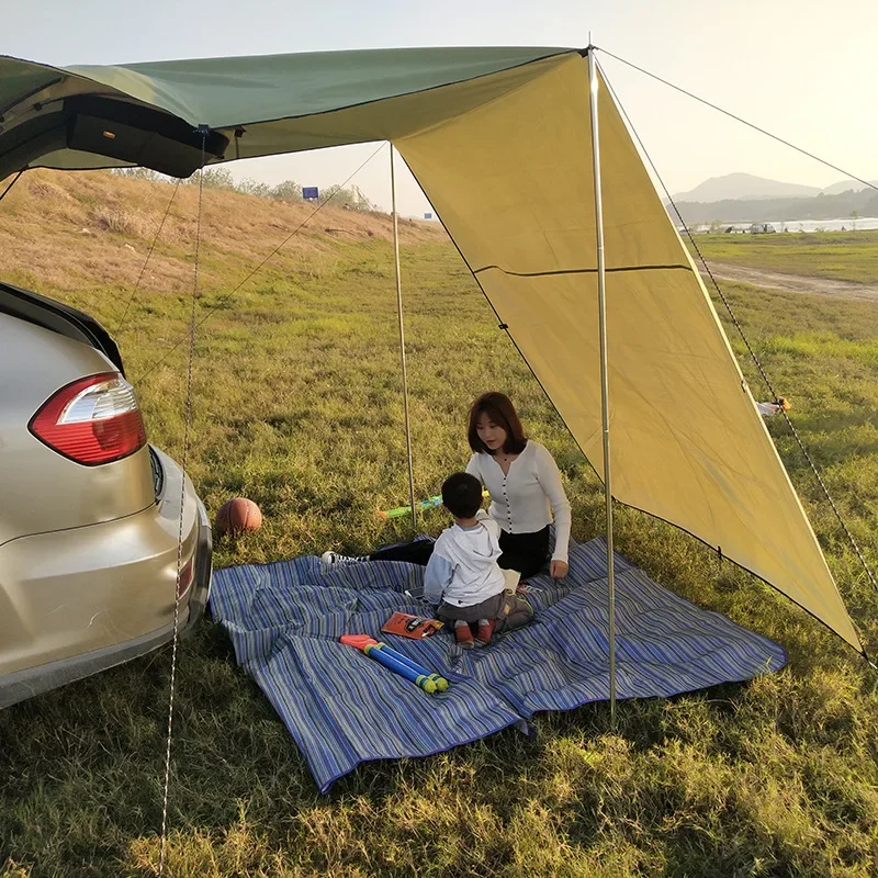 Universal Car Shelter Shade Camping Side Car Roof Top Tent Awning Waterproof UV Portable Camping Tent Travel Rooftop Rain Canopy