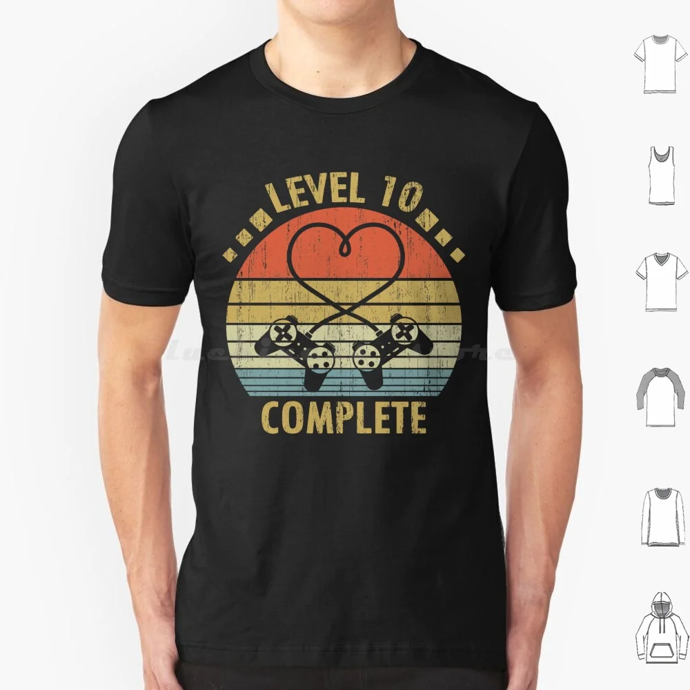 Level 10 Complete-10th Wedding Anniversary Gift Video Gamer T Shirt 6xl Cotton Cool Tee For Husband For Wife Anniversary
