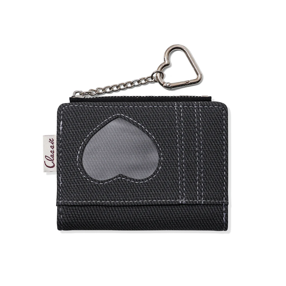 3pcs Card Holder  Colorful Love PVC PU Thin Zipper Short Wallet With Keychain