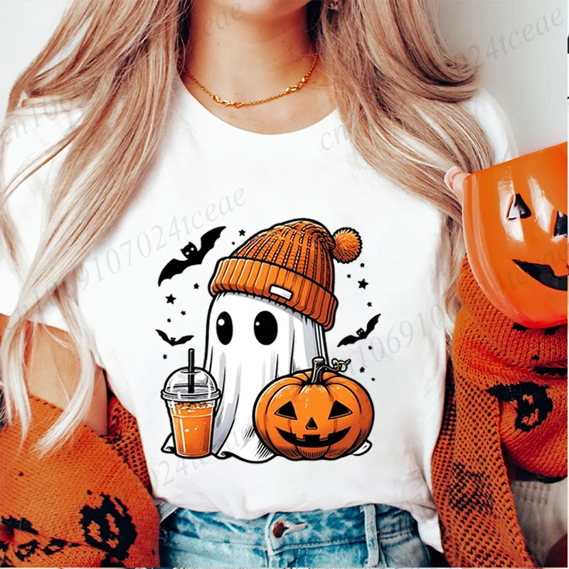 مضحك هالوين تي شيرت، موسم مخيف المرأة قميص، مضحك بو القمم، هالوين حزب شبح النساء الرجال تي شيرت قصيرة الأكمام قمم #2