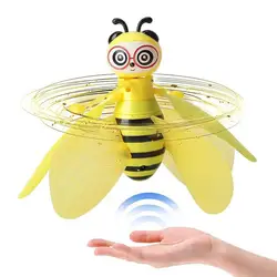 Kids Mini Drones Flying Bee Toys Hand Induction Bee Flying Toys RC Helicopter Drone Gesture Sensing Bee Luminous Aircraft Toys