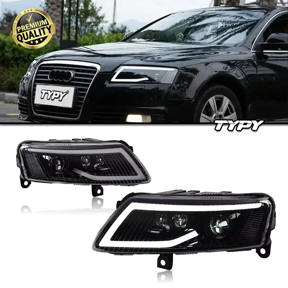 

TYPY автомобильная фара для Audi A6L 2009-2012, обновление, модифицированная для нового DRL, динамический указатель поворота, светодиодная фара, автоаксессуары