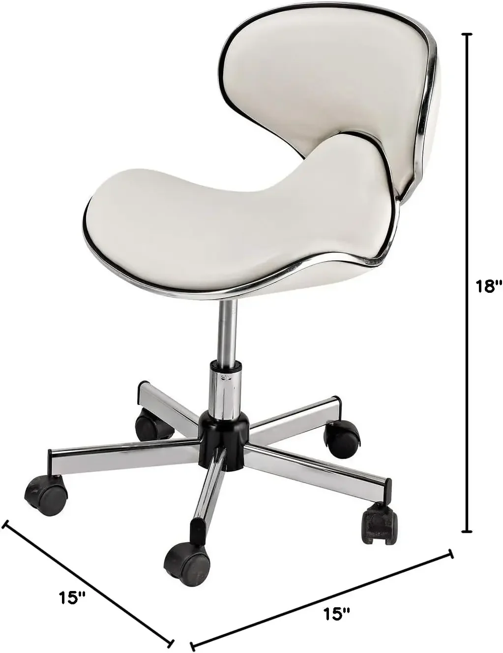 Butterfly Mini Pedicure Stool/Chair for Salons and Spas, Model 545, Padded & Upholstered Seat, Ergonomic Back Rest, Height Adjus