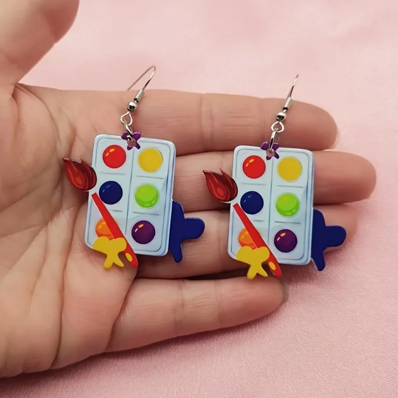10pcs acrylic canvas earrings, women's earrings, the best choice for gifts