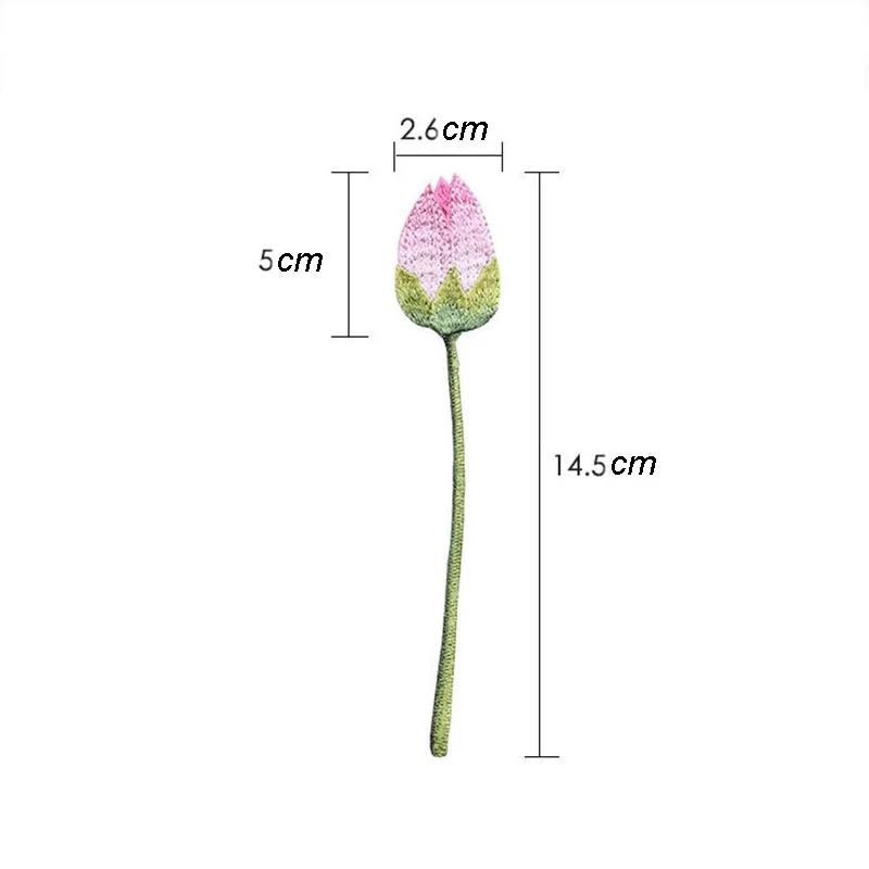 Lotus Bud Embroidery Iron on Patch for Clothes Flowers Appliques for Clothing 5 Colors Back with Glue for T-shirt Bags Dress