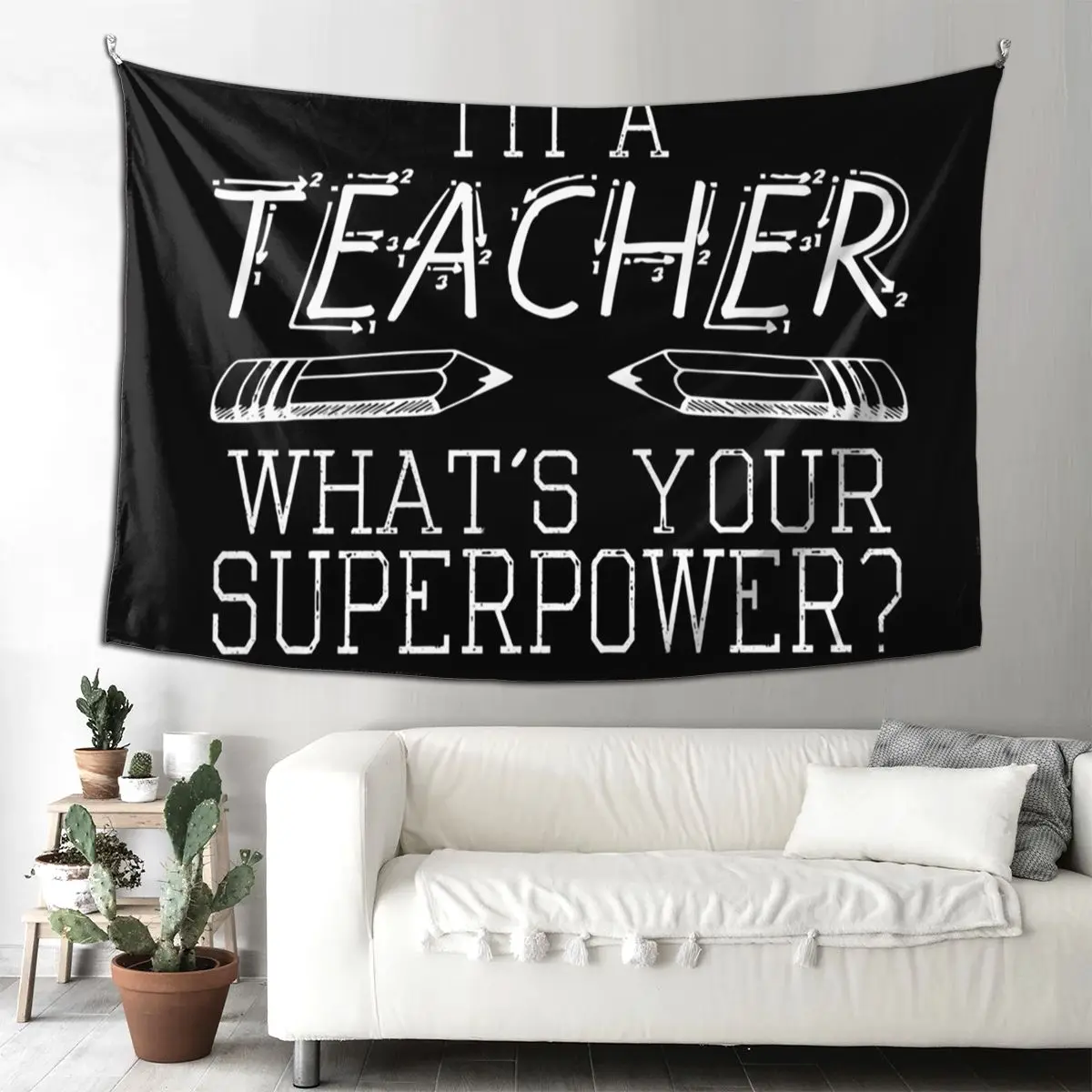 

I'm A Teacher What's Your Superpower Tapestry Art Wall Hanging Aesthetic Home Decor Tapestries for Living Room Bedroom Dorm Room