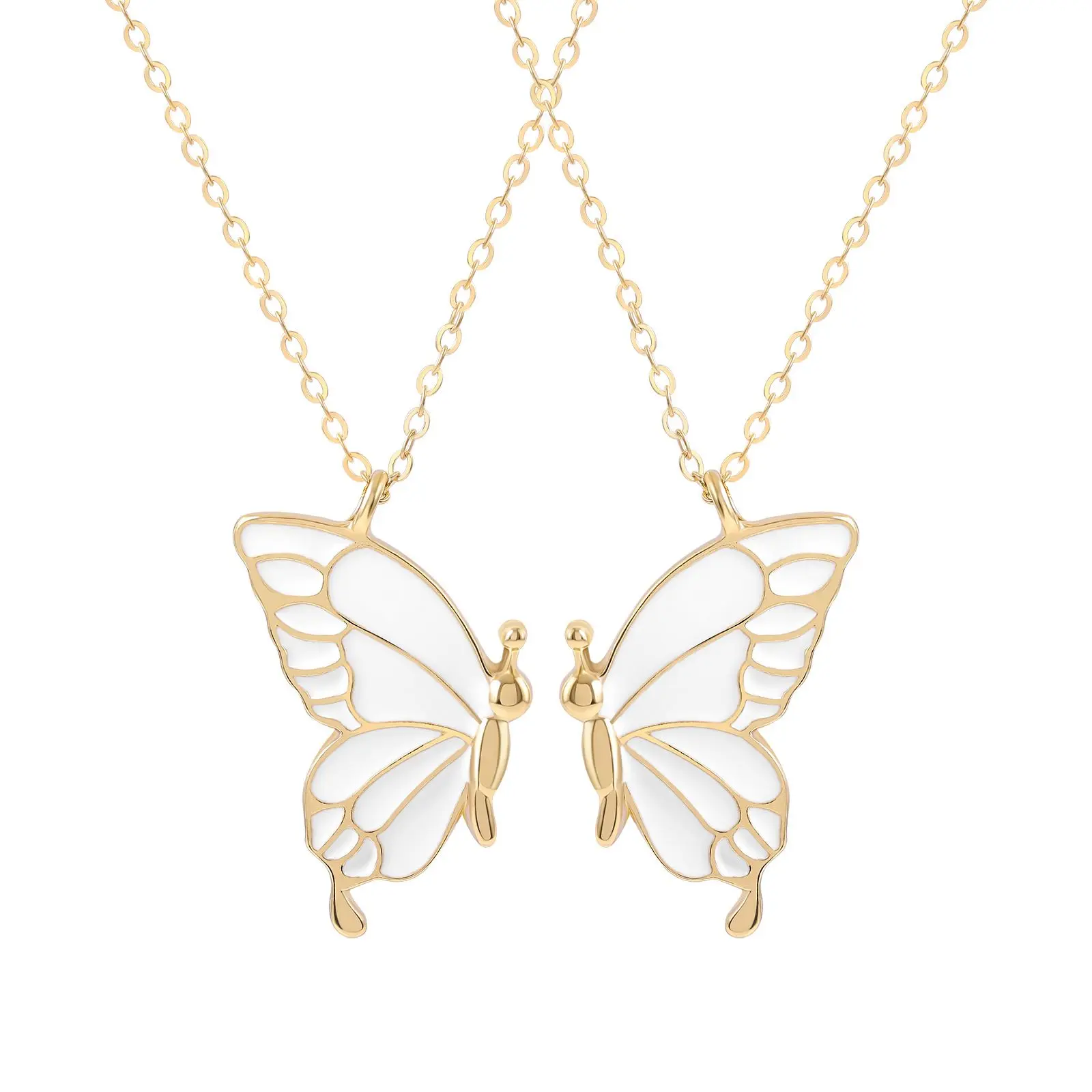 مجموعة تصميم تحسس مزاجه مجوهرات نسائية النساء سلسلة الترقوة أفضل صديق قلادة زوجين قلادة قلادة النمط الكوري