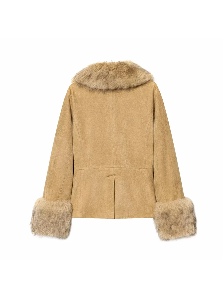 Women New Solid Patchwork Faux Fur Liner Looes Winter Coat Women Street Wear Casual Parkas Female Fashion Parka