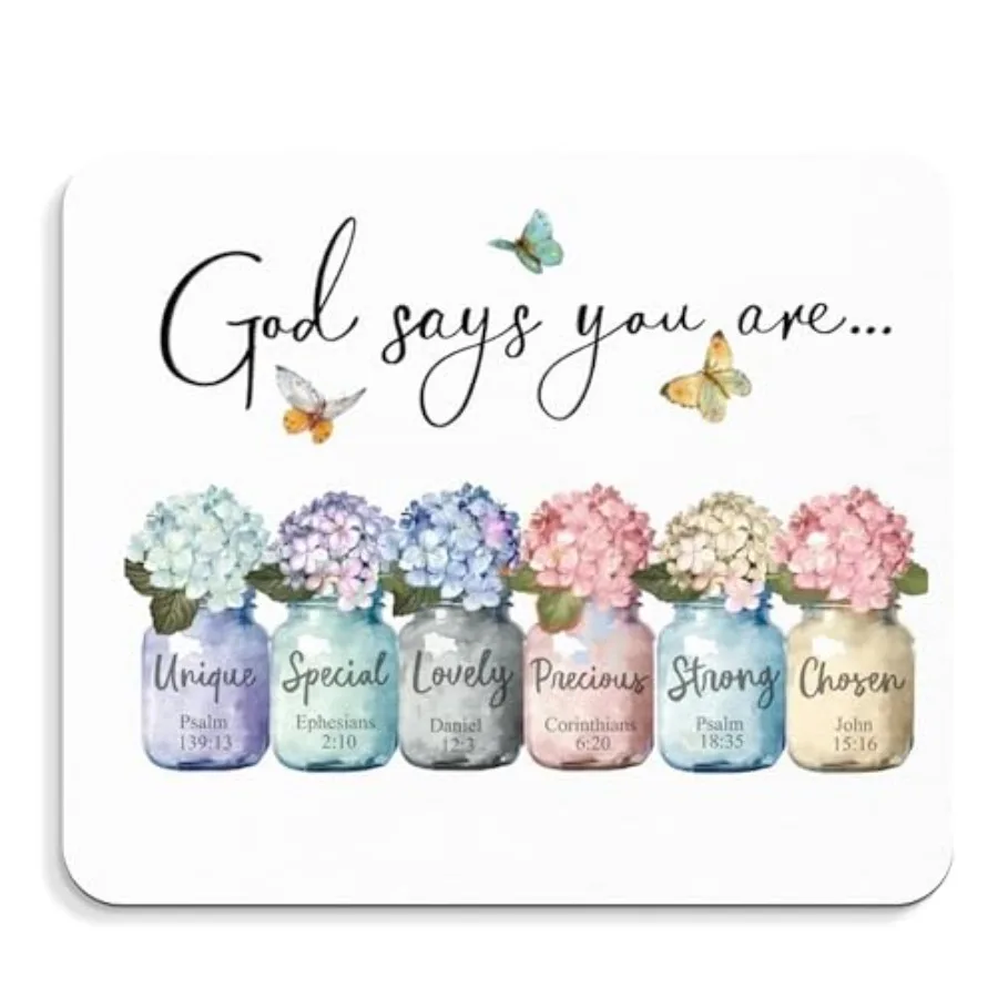 Inspirational Christian Mouse Pad - Mousepad, Motivational Christian Office Mouse Pad, Bible Verse Desk Mousepad, Gifts for Emp