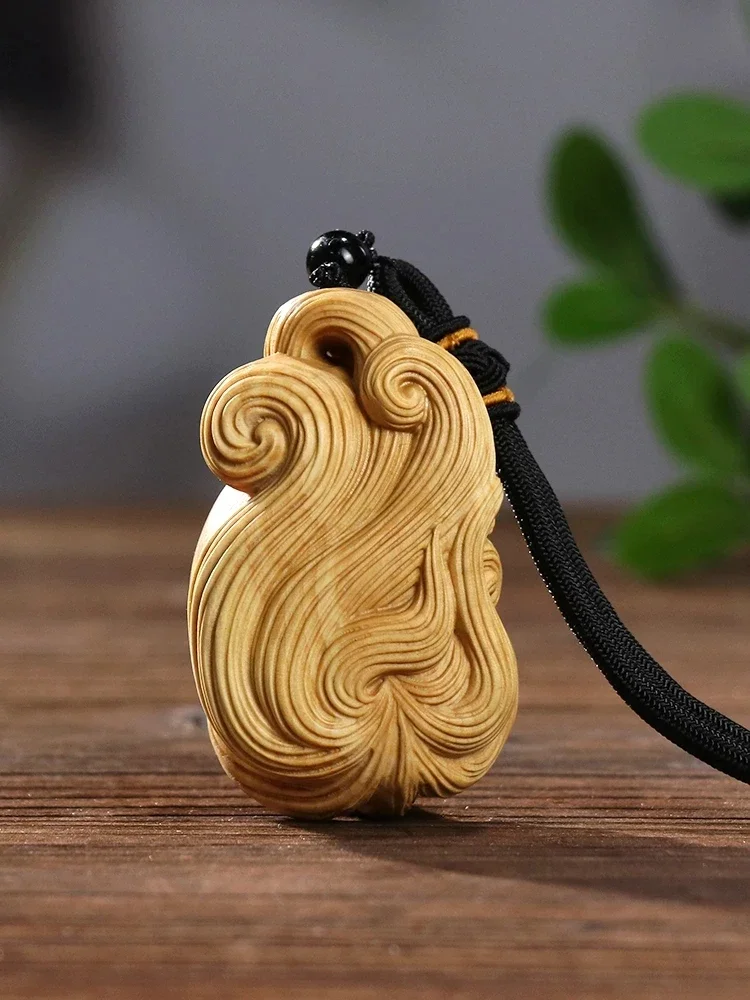 Nine Tails Fox Cartoon Animal Wooden Pendant Collection Car Ornament Yin Yang Feng Shui