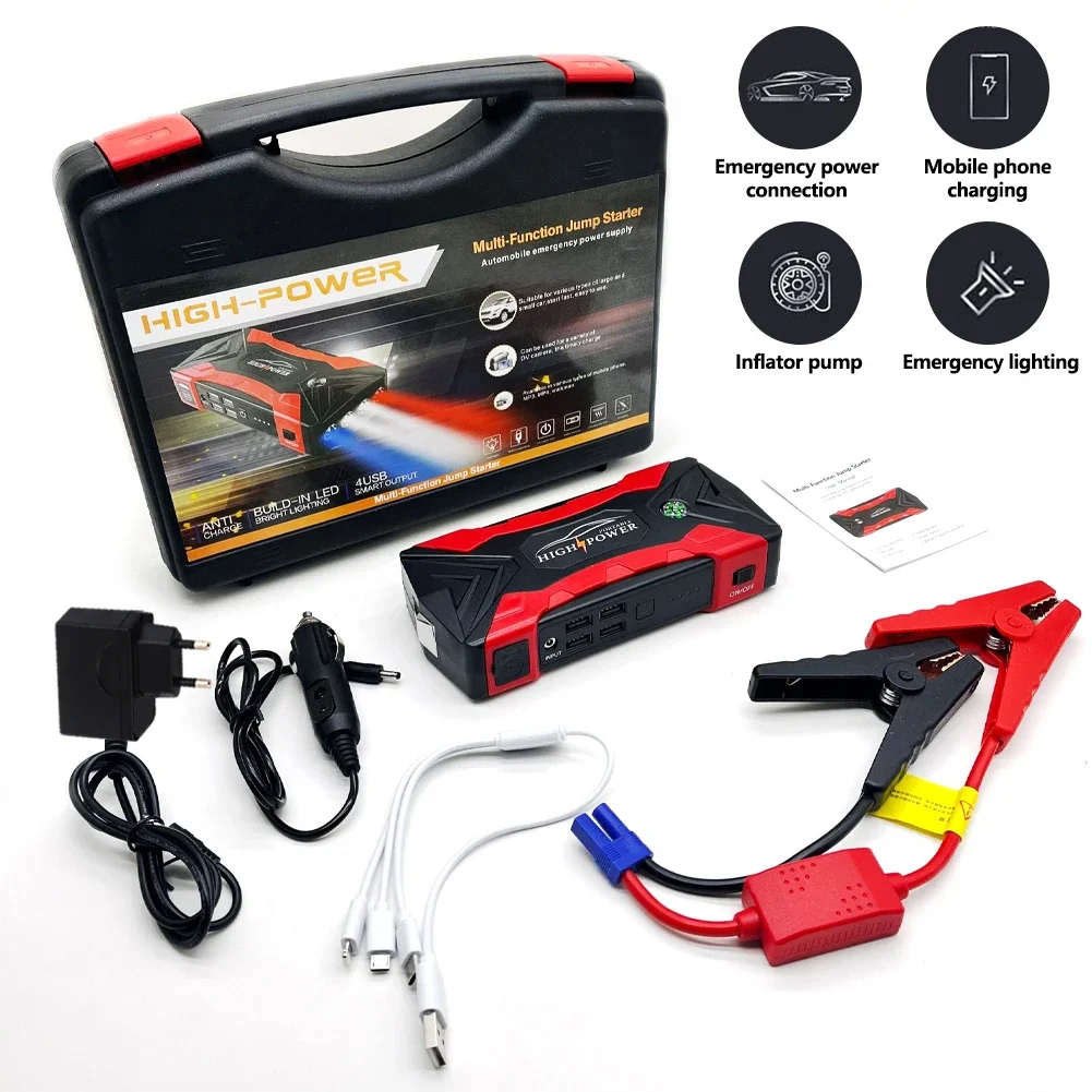 99800mAh 20000mAh Car Jump Starter 3000A Starting Device Portable Power Bank Battery Starter Launcher For Car Booster Articles