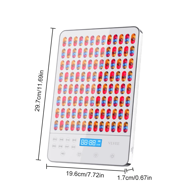 VLVEE 8-IN-1 312 Koraliki świetlne LED Maska na twarz Przyrząd kosmetyczny Duży panel lampowy Urządzenie do pielęgnacji skóry twarzy Całe ciało SPA Do użytku domowego