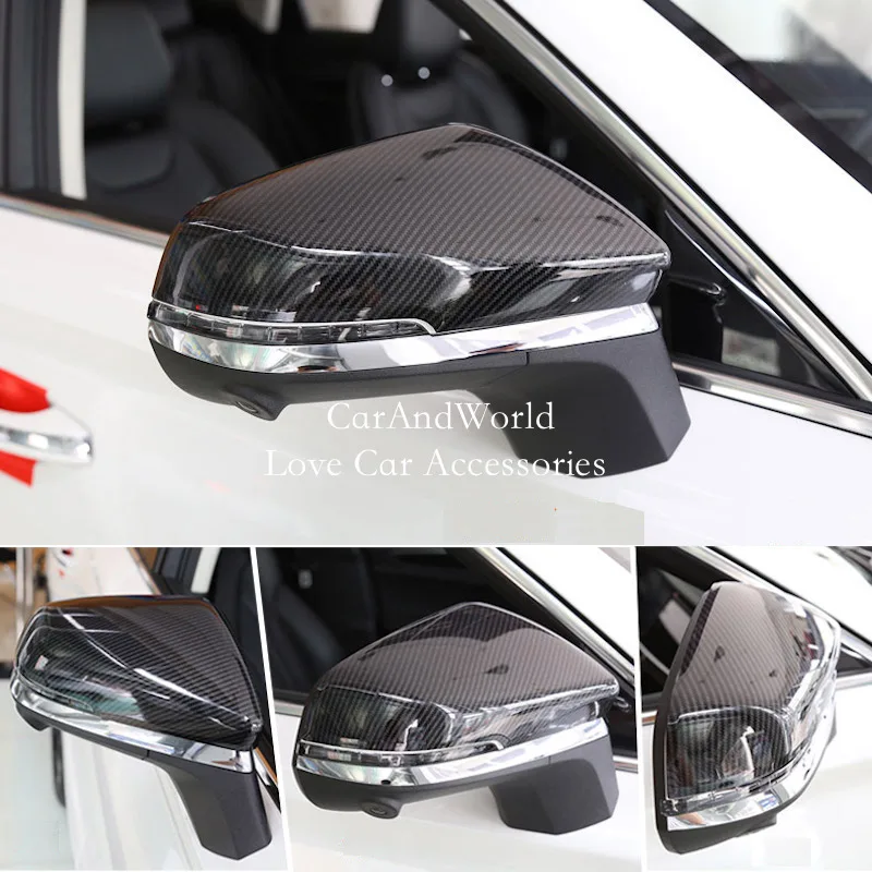 

ABS Carbon Body Side Door Rear View Mirror Frame Protector Rearview Cover Trims Car Accessories For Changan CS85 Coupe 2019-2024