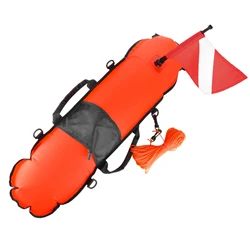 Outdoor Inflatable Safety Float Scuba Diving Surface Marker Signal Float with Dive Flag 78LBS Maximum Buoyancy Bearing Weight