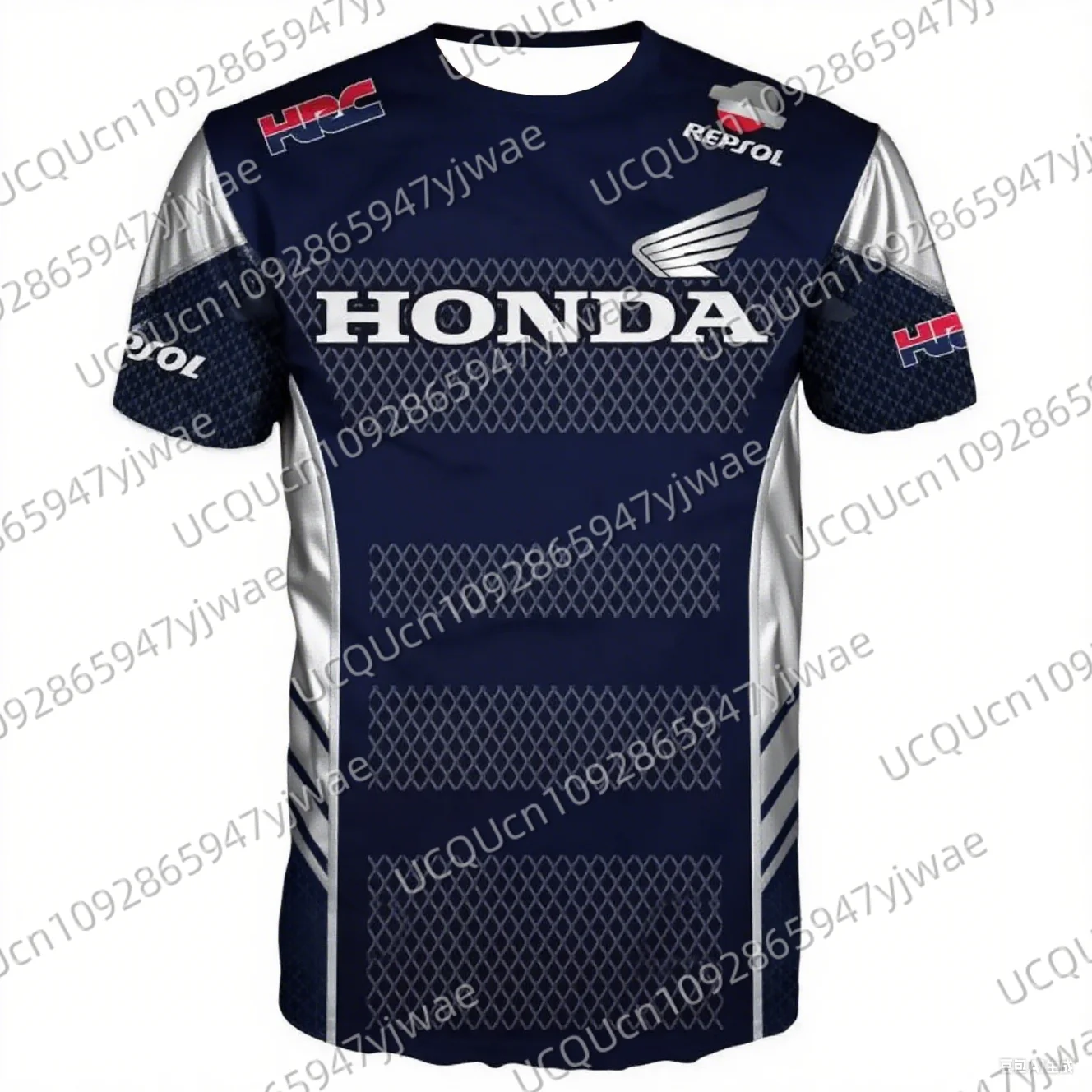 Men's Summer Honda Racing T-shirt Quick Dry Motorcycle Biker Short Sleeve Lightweight Breathable Sportswear for Outdoor Riding