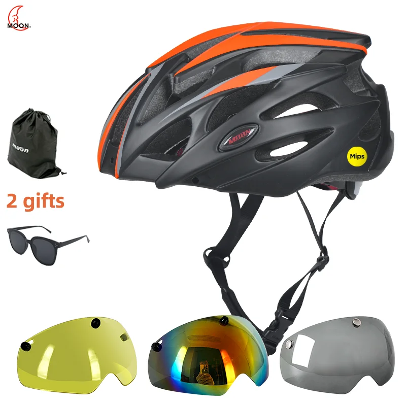 

MOON Bike Helmet with Mips System Mountain Cycling Helmet Lightweight Impact Protection for Adult Outdoor Bike Riding