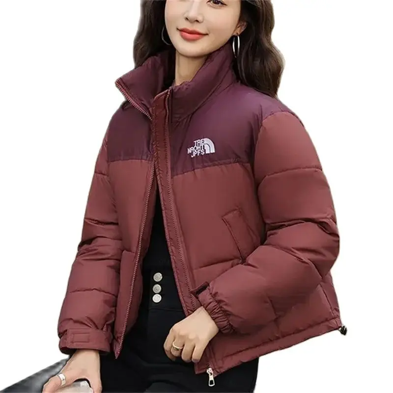 Winter Short Stitching Contrast Down Cotton-Padded Jacket Women\'s New 2023 Fashion Loose Padded Jacket Clothes Women Coat