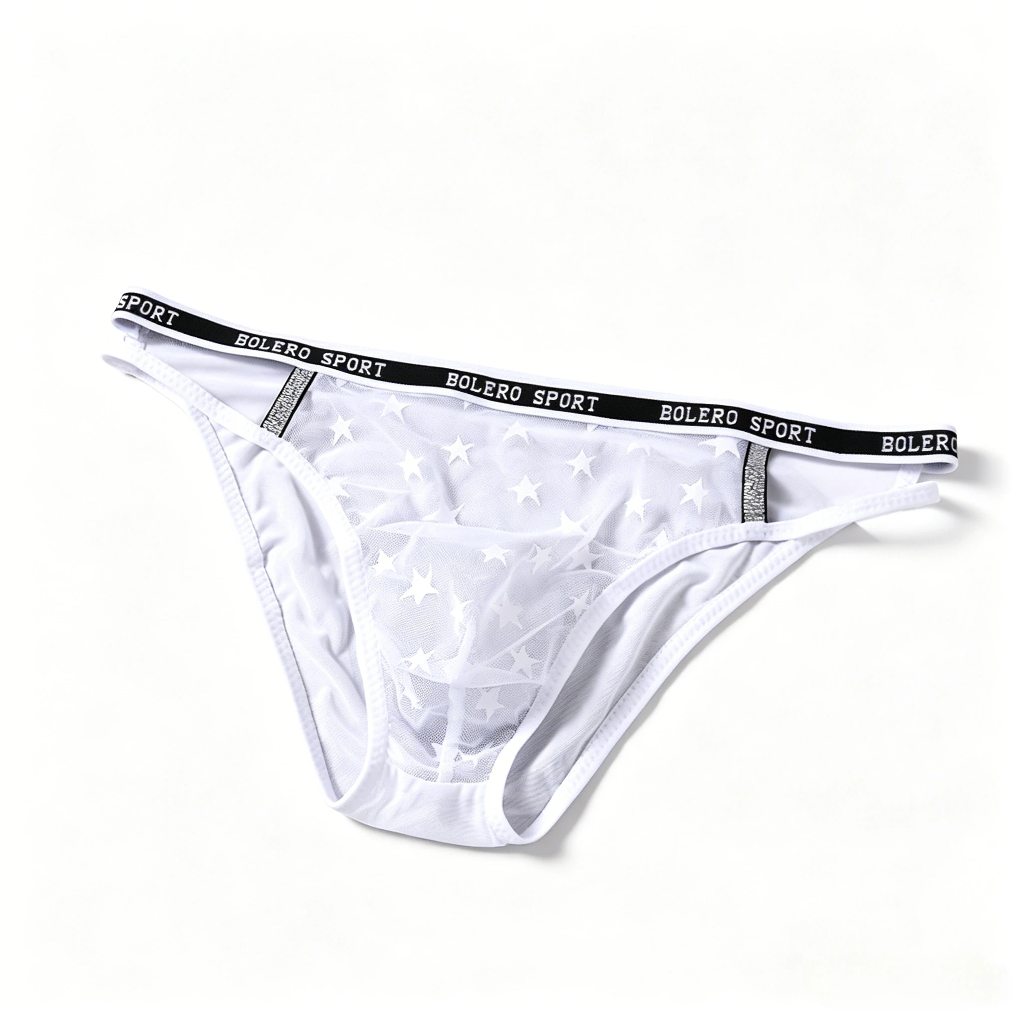 

Men Star Mesh Thong Sexy U-Convex Pouch Erotic Underwear Sheer Star Print Mesh T-Back Low-Rise Breathable Naked-Feel Underpants