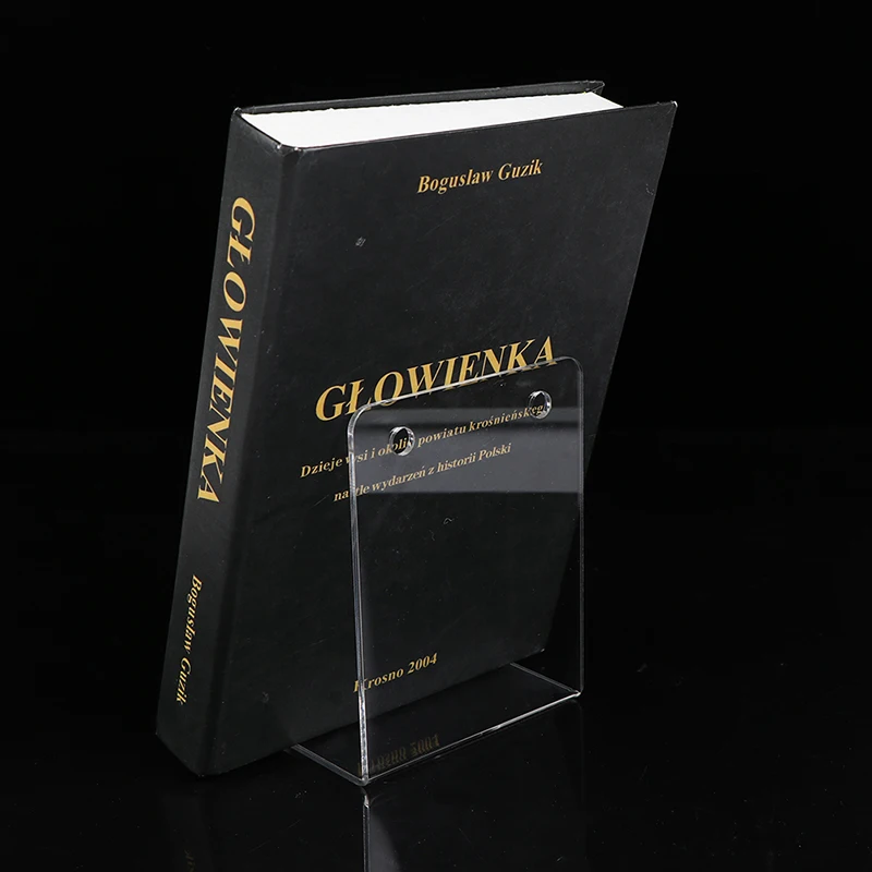 Acrílico Bookends para Desktop, Stand decorativo, armazenamento Rack