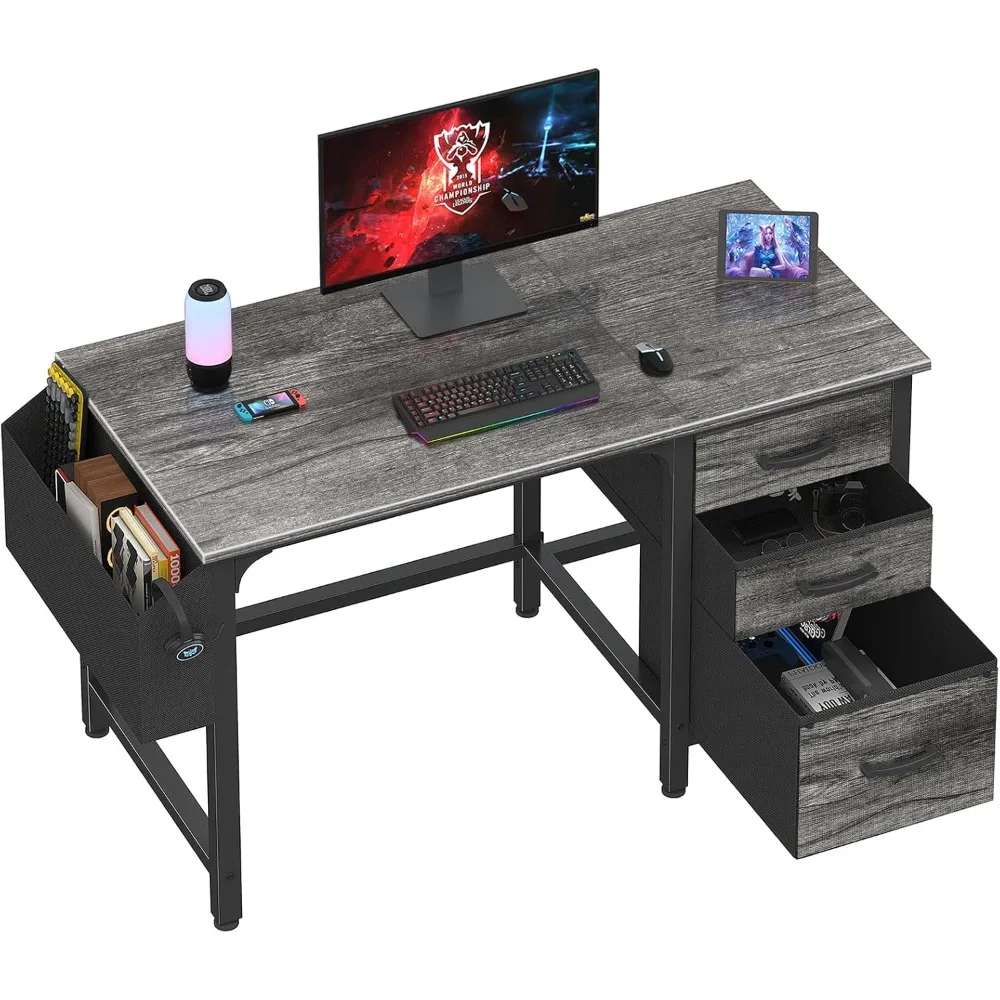

Computer Desk with File Drawers Cabinet, 47 Inch Home Office Desks with Filing Cabinet for Small Space, Gaming Study Writing Ta