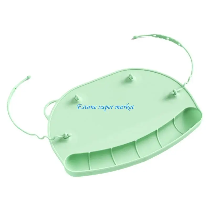 

090B Silicone Toddler Placemat Catching Pockets Nonslip Dining Table Mat with Raised Edges for Daily Home Outdoor