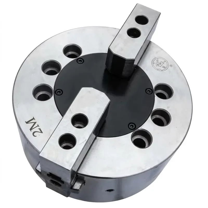 High-precision 8-inch Power Chuck (3-jaw or 4-jaw) Designed for bar Stock Clamping on CNC Lathes.