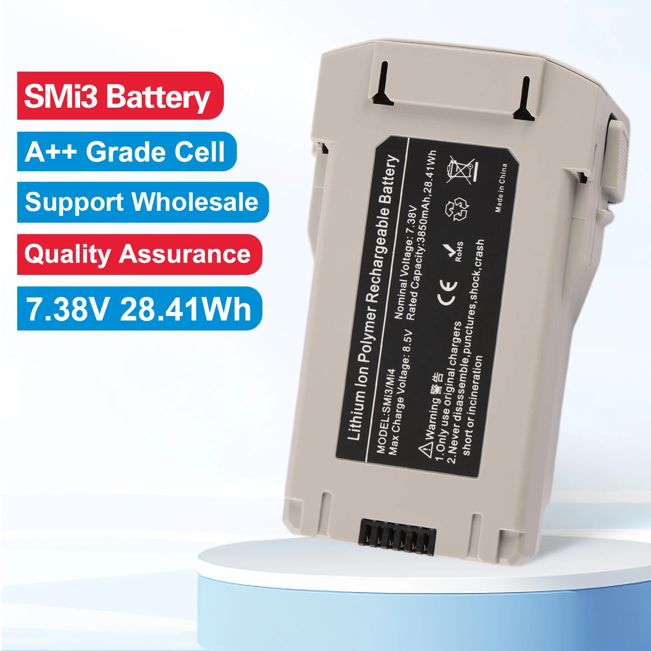 

Аккумуляторная батарея SMi3 SMi4 BWX140 для дронов Mini 3/Mini 4 Pro/Mini 3 Pro, интеллектуальная, 7.38В, 28.41Втч