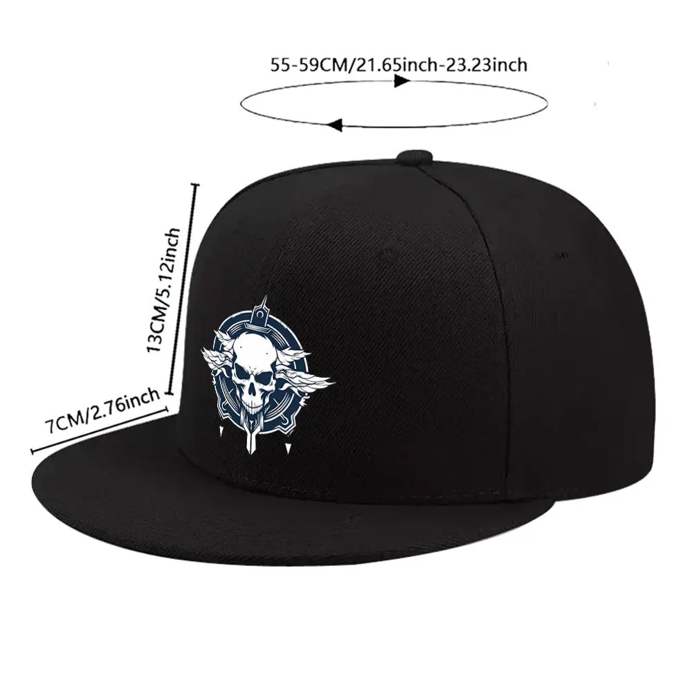 New Winged Skull Badge Unisex All-Match Flat Brim Baseball Cap, Hip-Hop Hat Dad Hat, Suitable for Short Trips, Home Daily Wear,