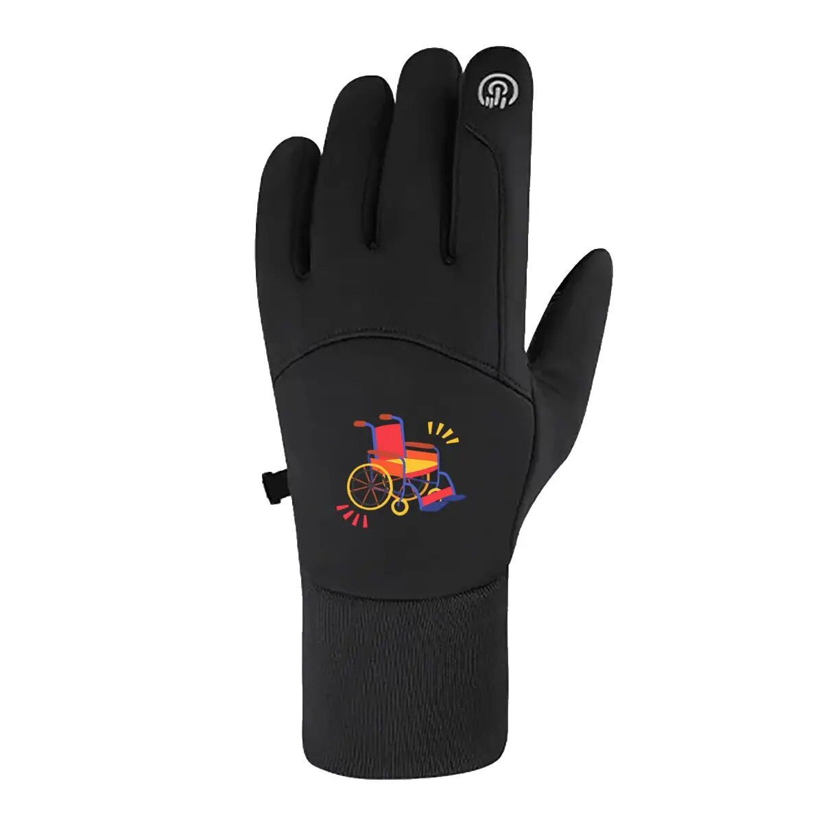 Colorful Wheelchair Art Daily Ride Gloves Warm Windproof Touch Screen