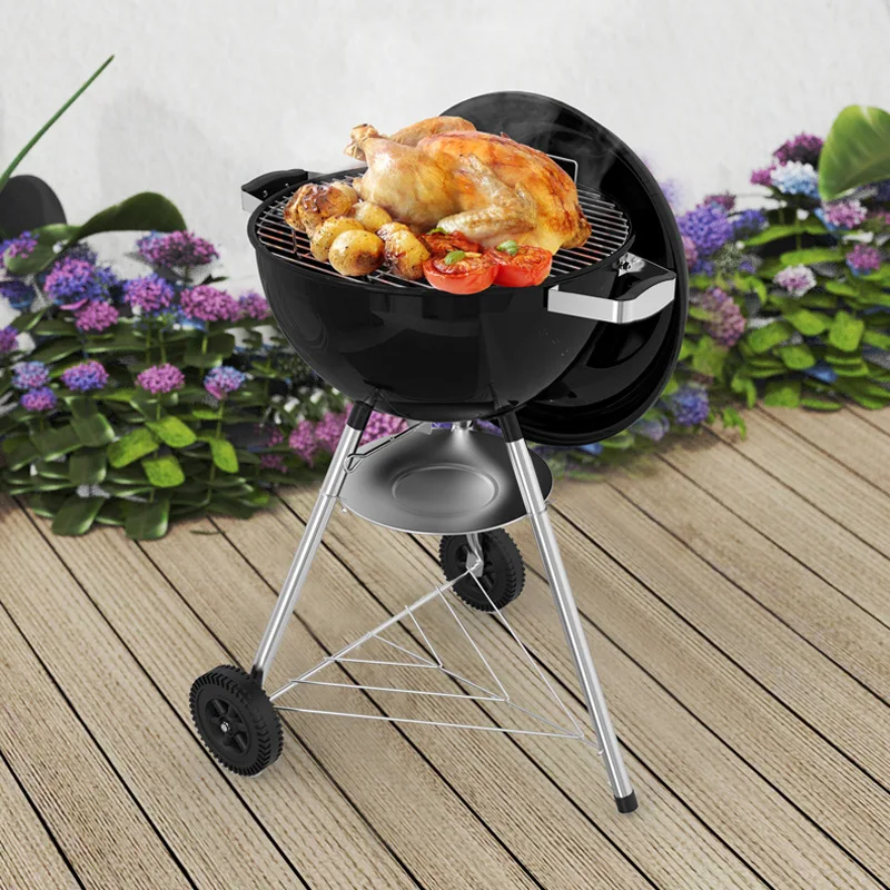 Wholesale 18.5 Inch High-grade Bright Enamel Thickened American Round Apple Stove Camping Barbecue Grill Charcoal Barbecue Grill